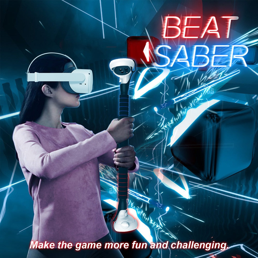 Meta Oculus Quest 2  VR Controllers Long Stick Handle Dual Lightsaber Playing Beat Saber Games for Quest/Rift S