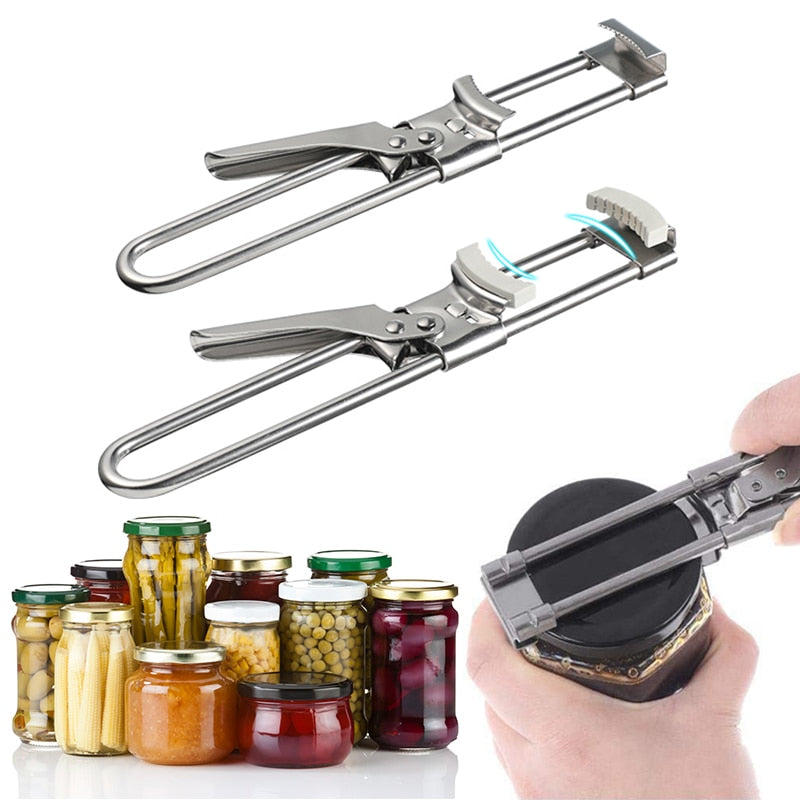 Can Opener Adjustable Stainless Steel Non-Slip Multifunction Manual Jar Bottle Opener