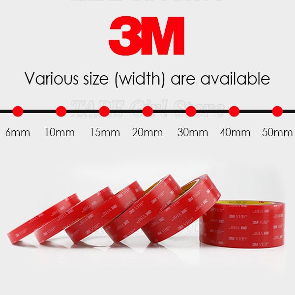 3M VHB 4910 Double Sided Tape High Temperature Transparent Clear Acrylic Foam Adhesive 1.0MM Thick