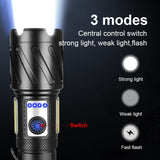 8000000LM XHP360 Powerful Flashlight High Power Tactical Flashlight Rechargeable Torch Light