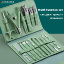 12 or 16 pcs Stainless Steel Manicure/Pedicure Set with Leather case.