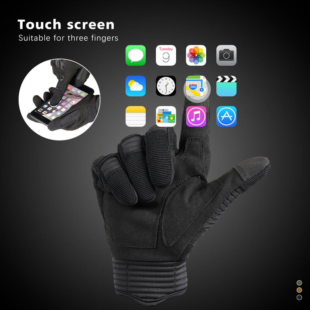 Touch Screen Tactical Full Finger Gloves Military Paintball Shooting Airsoft Combat Work Driving Riding Hunting Gloves Men Women