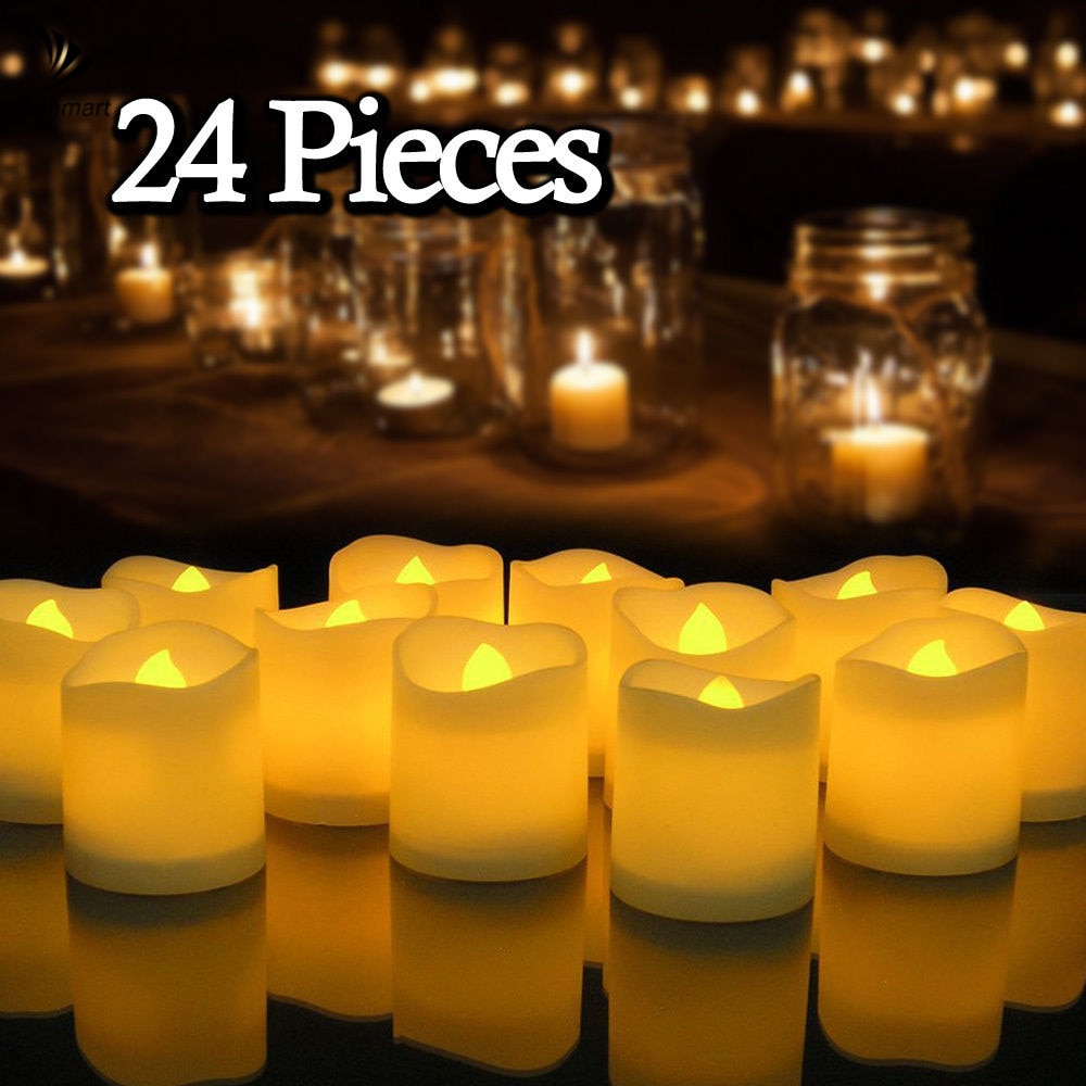 6/24Pcs Flameless LED Battery Powered Candles.