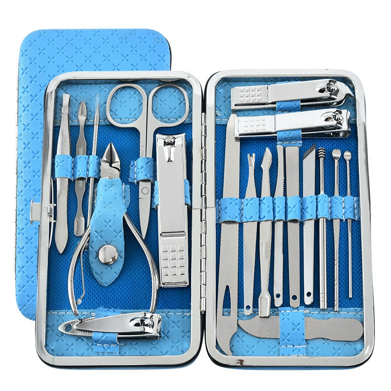 7/10/12/16 pcs Manicure Cutters Nail Clipper Set Household Stainless Steel Ear Spoon Nail Clippers Pedicure Nail Scissors Tool
