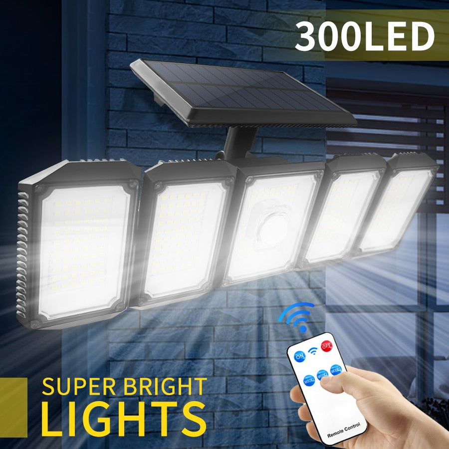 300 LED Motion Sensor Solar Outdoor Waterproof Garden Lights.