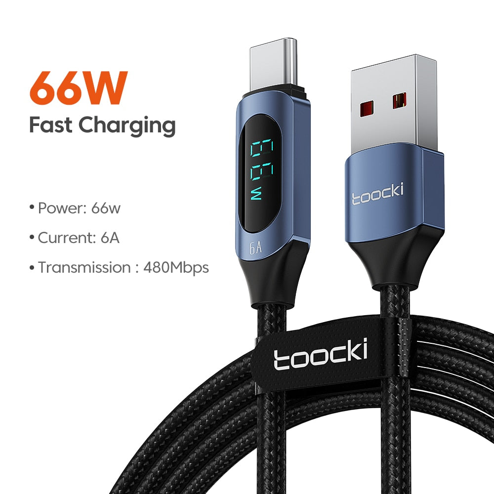 Toocki Type C to Type C Cable 100W PD Fast Charging Charger USB C to USB C Display Cable