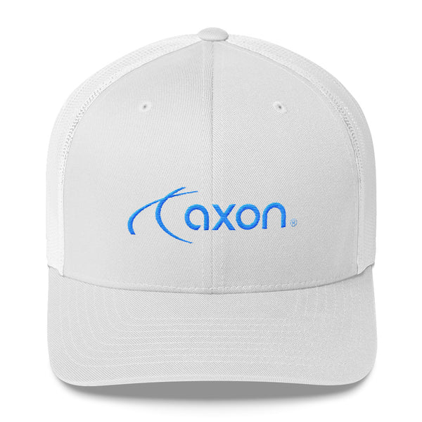 Axon White Trucker Cap Blue Logo