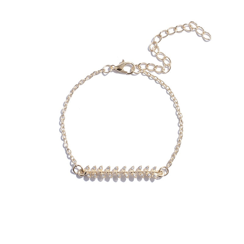 5Pcs/set Bohemian Gold color Moon/ Leaf Bracelet
