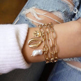 5Pcs/set Bohemian Gold color Moon/ Leaf Bracelet