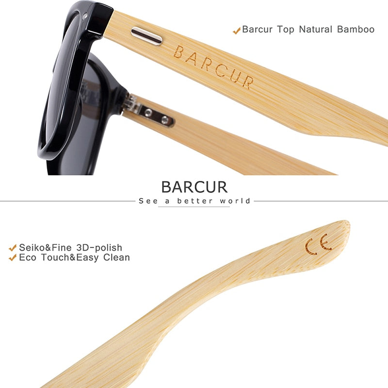 BARCUR Handmade Bamboo wooden Polarized Sunglass