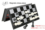 Magnetic Chess Backgammon Checkers Set Foldable Board Game 3-in-1