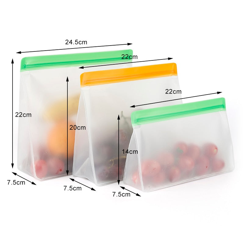 Reusable Freezer Silicone Food Storage Containers