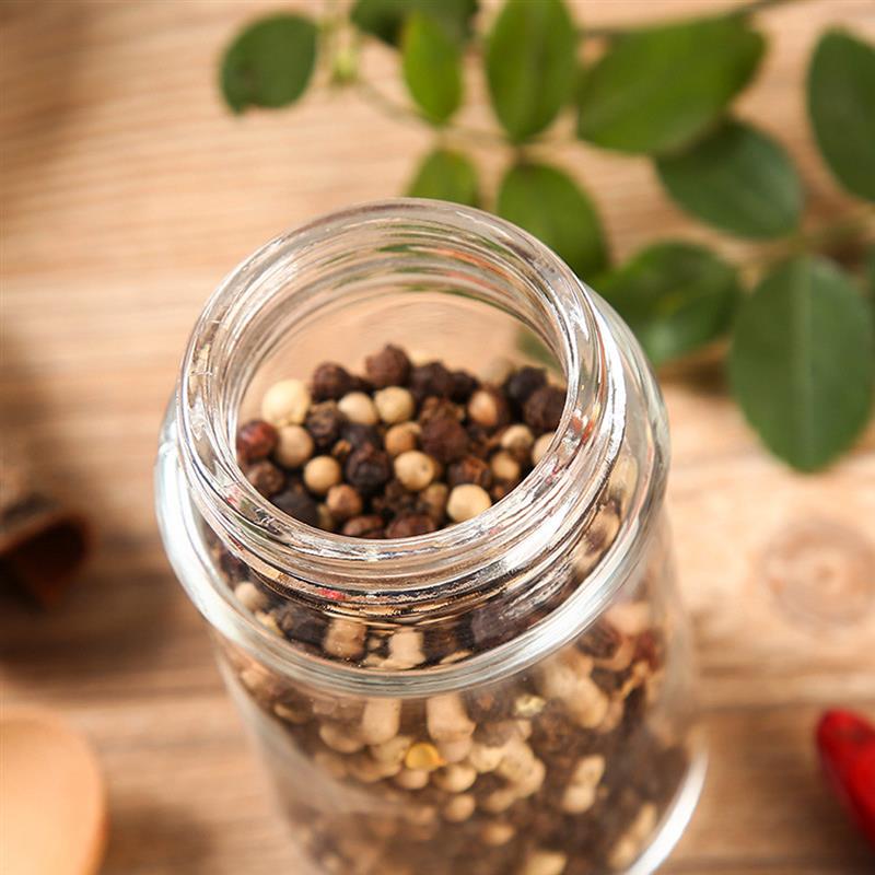 3/6pcs Stainless Steel Lid Glass Seasoning Bottle