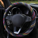 Linen Universal Elastic Car Steering Wheel Cover