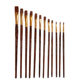 12 pcs/set Nylon Hair Watercolor Paint Brushes