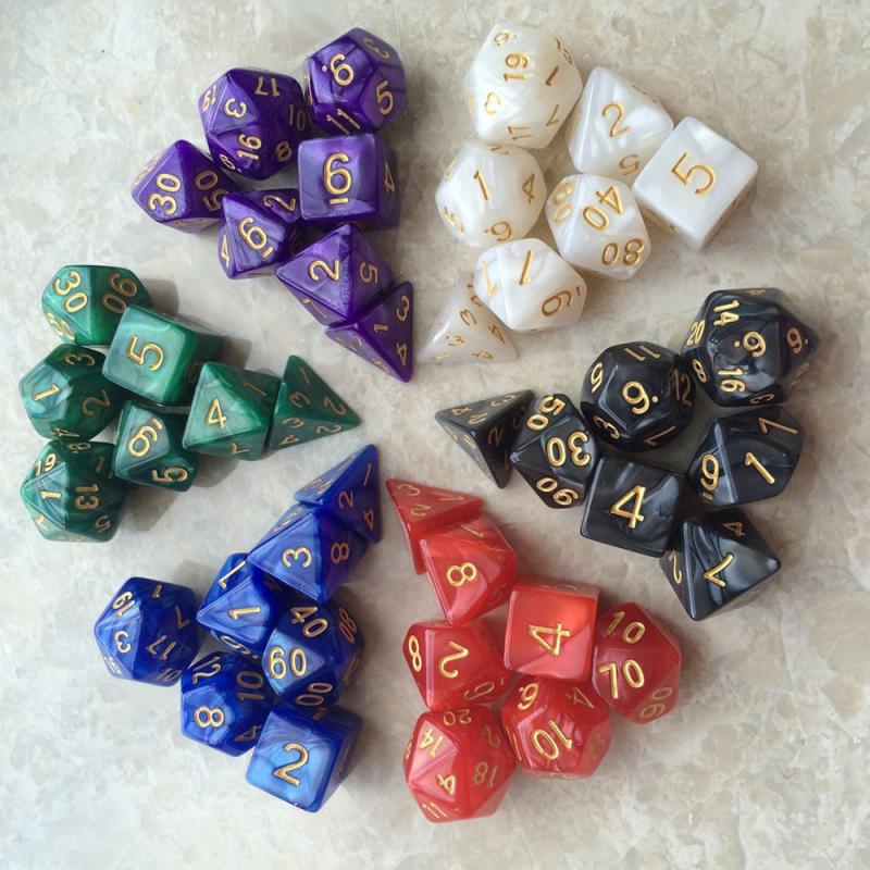 7pcs/set 17 Colors Multifaceted Dice