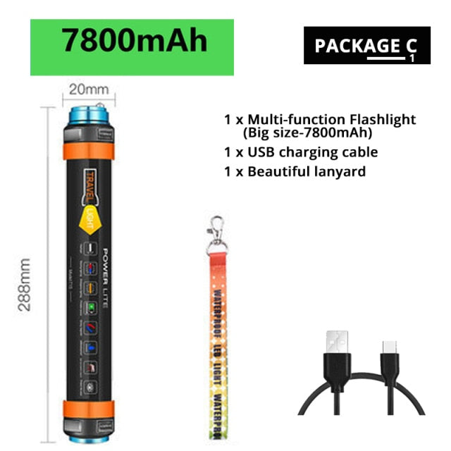 Multifunctional Rechargeable LED Flashlight
