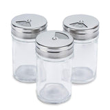 3/6pcs Stainless Steel Lid Glass Seasoning Bottle