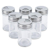 3/6pcs Stainless Steel Lid Glass Seasoning Bottle