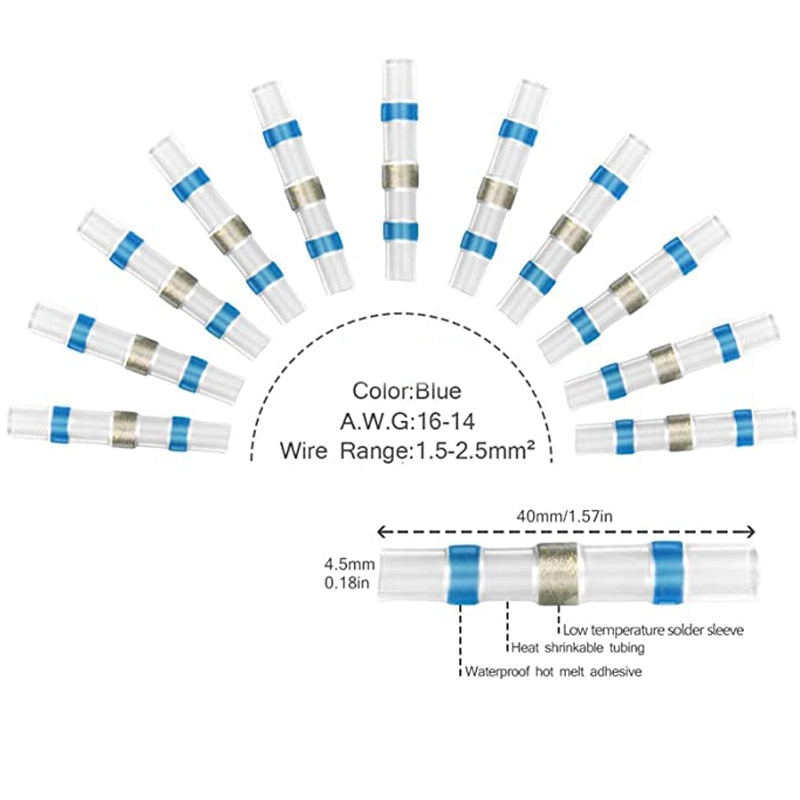 50/100/250PCS Mixed Heat Shrink Connect Terminals (Waterproof)