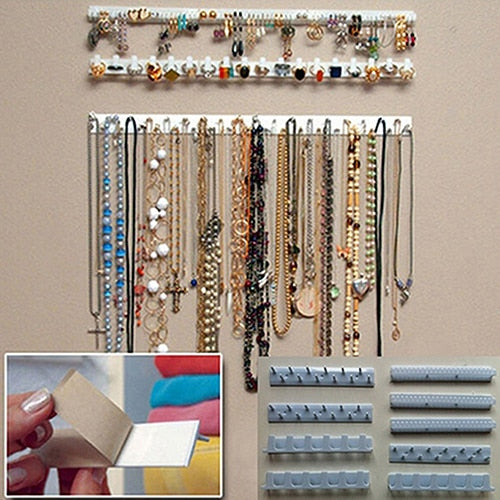 9 in 1 Adhesive Paste Wall Hanging Jewelry Organizing Hooks