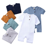 Summer Newborn Baby Romper Solid Color 0-24 Months