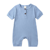 Summer Newborn Baby Romper Solid Color 0-24 Months