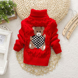 PHILOLOGY 2T-8T bear thick Knitted Turtleneck