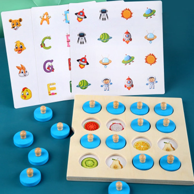Montessori memory 3D wooden puzzle