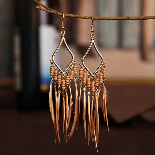 Women's Geometric Long Tassel Dangle Earrings