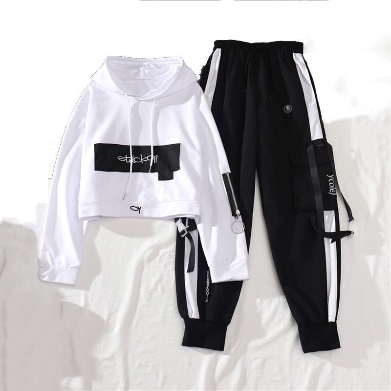 Female Streetwear Cargo Pants Loose High Waist Joggers