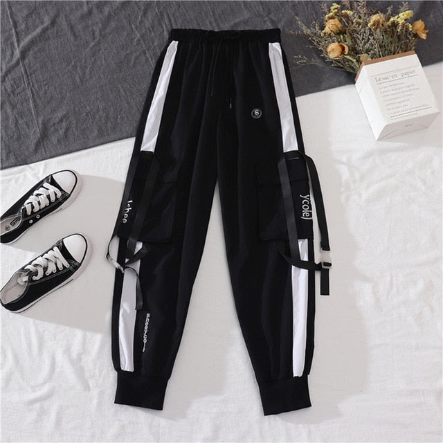 Female Streetwear Cargo Pants Loose High Waist Joggers