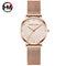 Sahara Desert Dial Japan Quartz Wristwatch Stainless Steel Rose Gold Waterproof Watch for Women