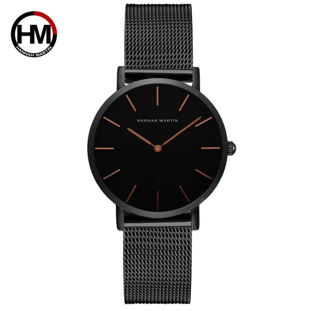 Sahara Desert Dial Japan Quartz Wristwatch Stainless Steel Rose Gold Waterproof Watch for Women