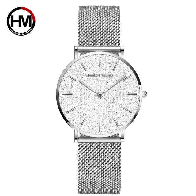 Sahara Desert Dial Japan Quartz Wristwatch Stainless Steel Rose Gold Waterproof Watch for Women