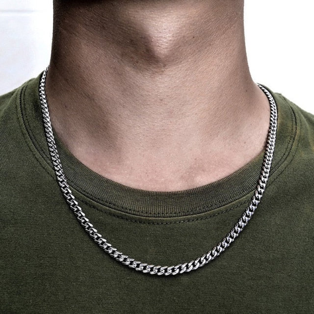 5mm Gold/Silver Color Stainless Steel Chain Necklace Men