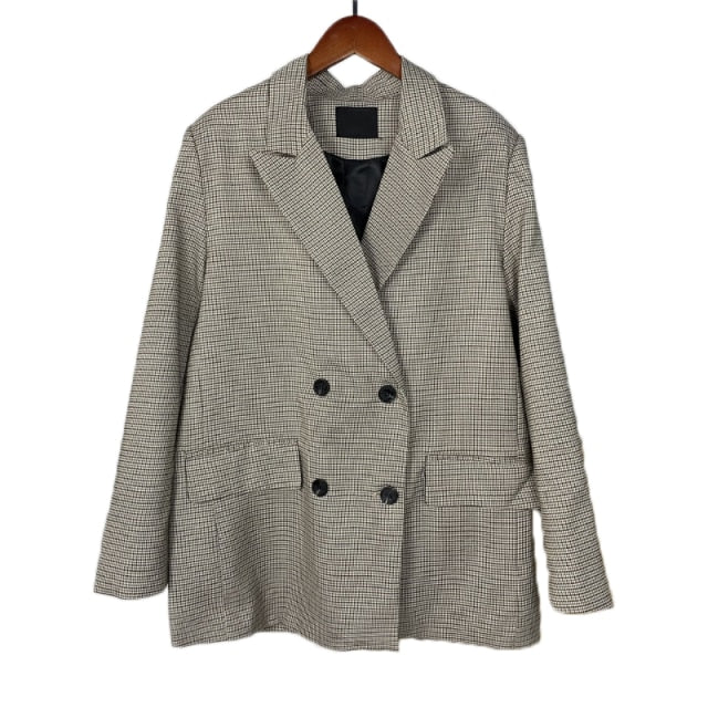 Spring Blazer Women Double Breasted Oversized Suits Jacket