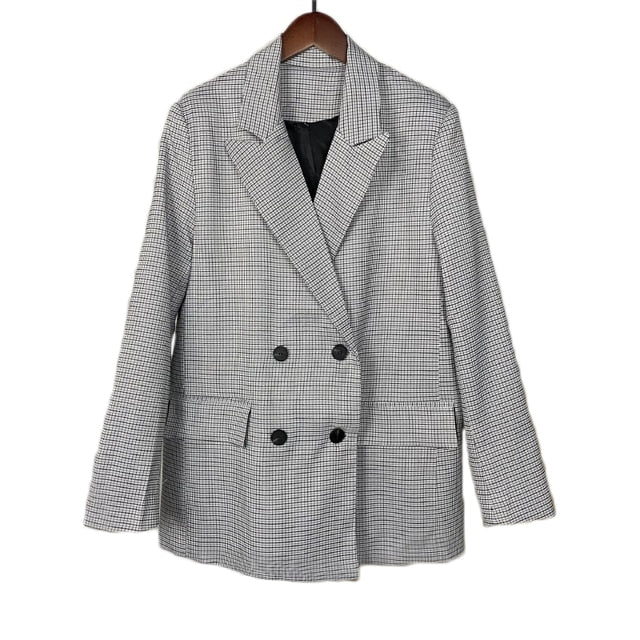 Spring Blazer Women Double Breasted Oversized Suits Jacket