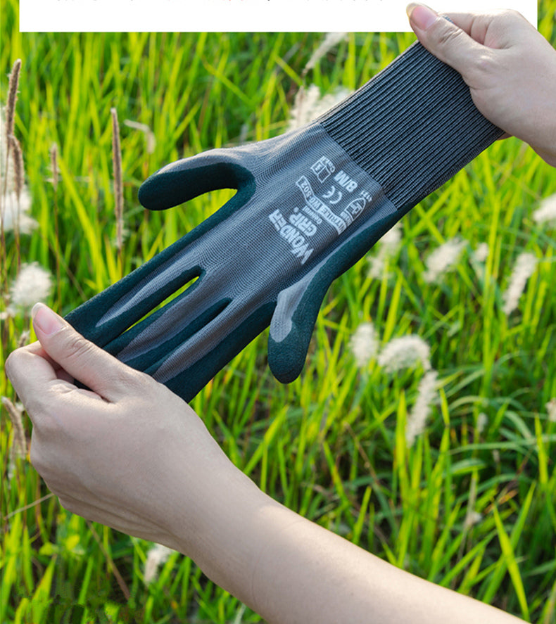 Garden Gloves Gardening Nitrile Rubber Gloves