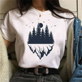 Print Casual Moon and Outdoor T Shirt Designs for Women