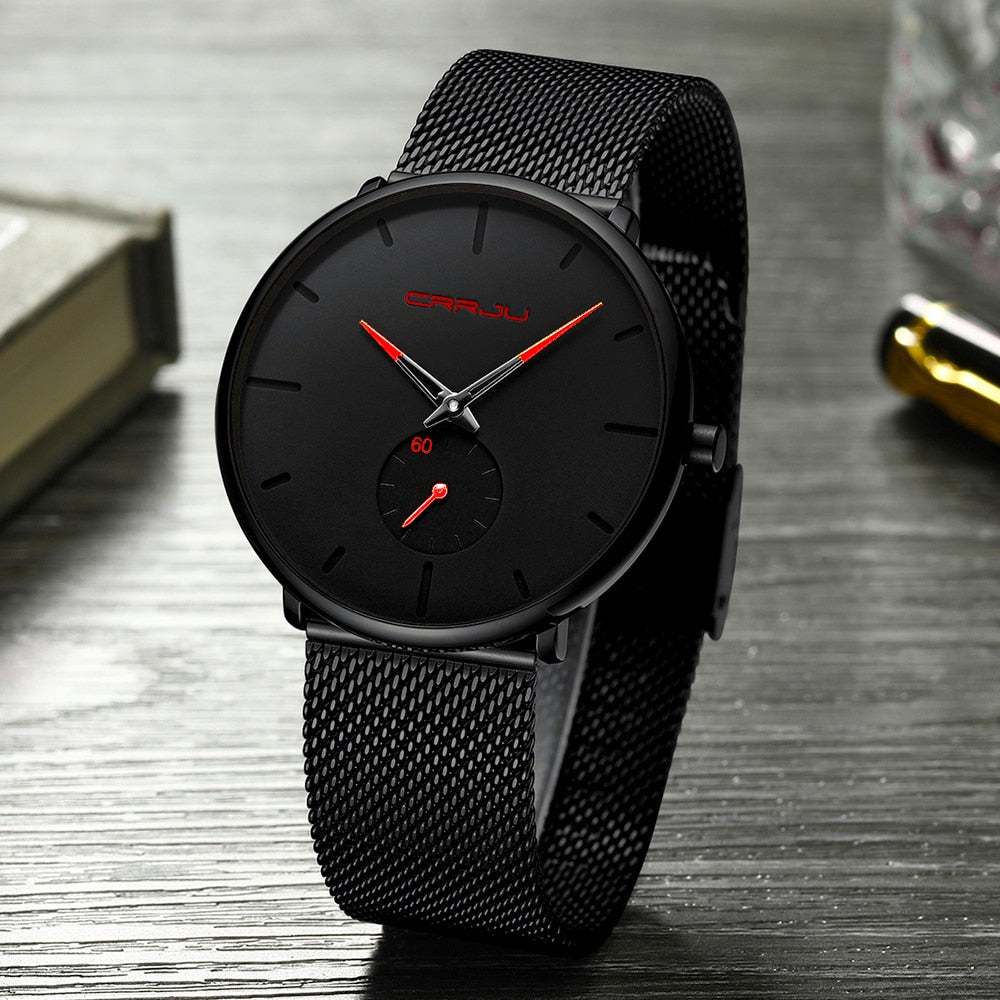 Luxury Quartz Men Casual Slim Mesh Watch