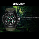 SMAEL Men 50m Waterproof  LED Quartz Digital Sports Watches