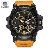 SMAEL Men 50m Waterproof  LED Quartz Digital Sports Watches