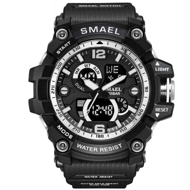 SMAEL Men 50m Waterproof  LED Quartz Digital Sports Watches