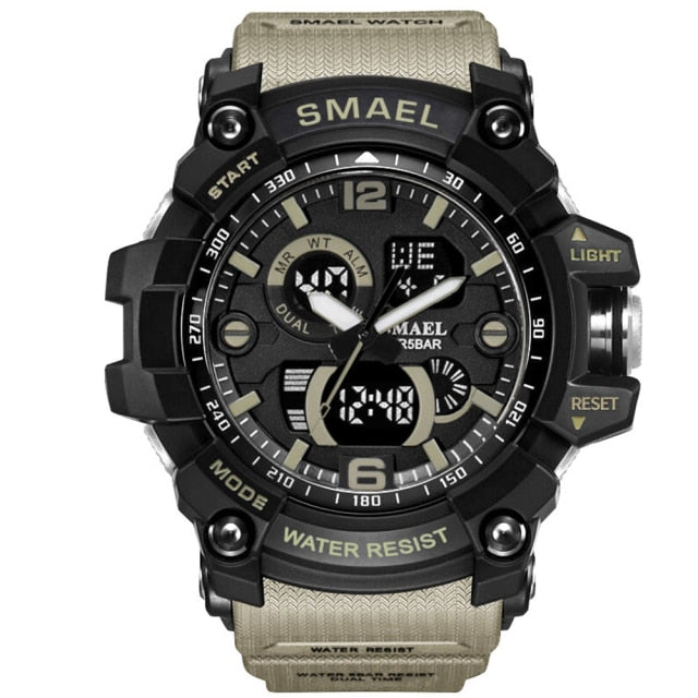 SMAEL Men 50m Waterproof  LED Quartz Digital Sports Watches