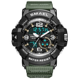 SMAEL Men 50m Waterproof  LED Quartz Digital Sports Watches