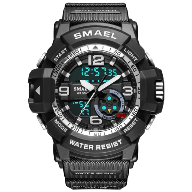 SMAEL Men 50m Waterproof  LED Quartz Digital Sports Watches