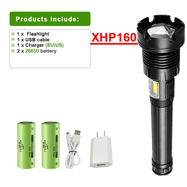 New XHP160 Most Powerful Led Flashlight