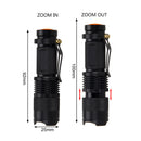 Mini Zoomable 1200LM XPE LED Waterproof Flashlight AA/14500 Powered Clip Pen Light Lamp 3 Modes