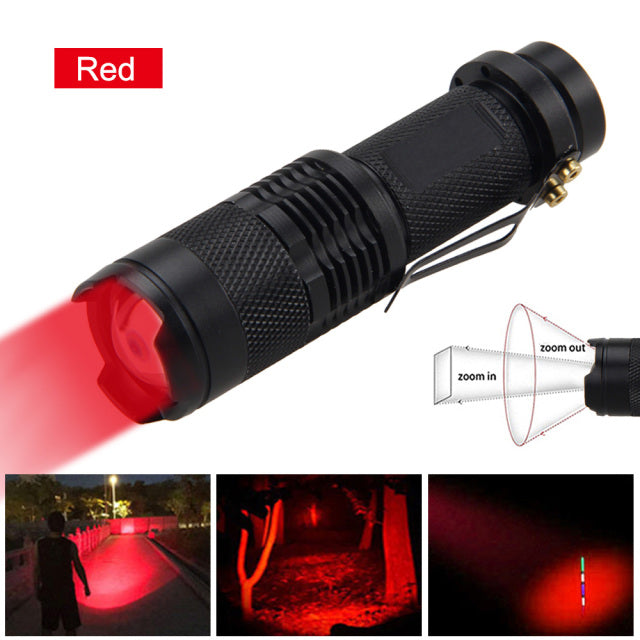 Mini Zoomable 1200LM XPE LED Waterproof Flashlight AA/14500 Powered Clip Pen Light Lamp 3 Modes